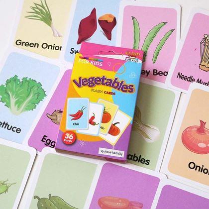 Kép valamiből 36 darabos angol nyelvű oktatókártya készlet -  zöldségek