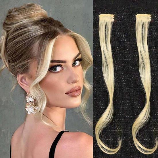 Kép valamiből Melírozott, csattal rögzíthető hajtincs - szőke