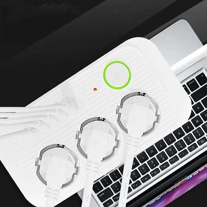 Kép valamiből Hosszabbító 3 aljzattal és USB portokkal