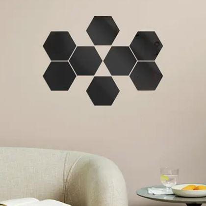 Kép valamiből Hexagonális tapéta 10 db - fekete mozaiká
