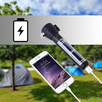 Kép valamiből Napelemes LED zseblámpa powerbankkal 8in1