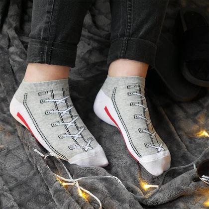 Kép valamiből Tornacipő mintás zokni  -  szürke