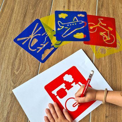 Kép valamiből Festősablonok 6 darab - közlekedési eszközök