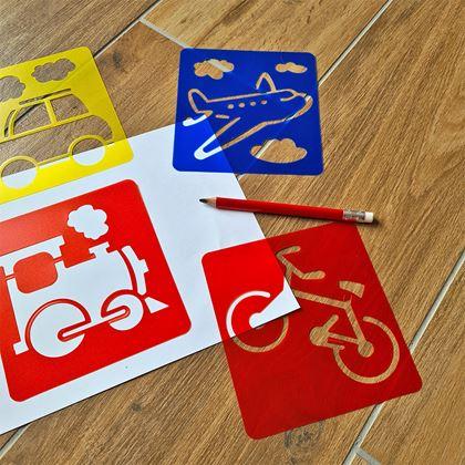 Kép valamiből Festősablonok 6 darab - közlekedési eszközök