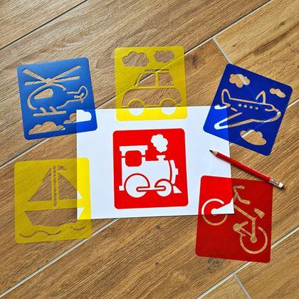 Kép valamiből Festősablonok 6 darab - közlekedési eszközök