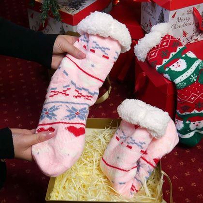 Kép valamiből Karácsonyi meleg zokni szőrme béléssel  -  ünnepi díszek