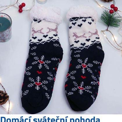 Kép valamiből Karácsonyi meleg zokni szőrme béléssel  -  téli motívum