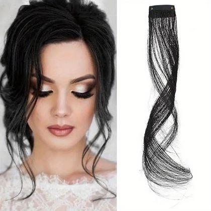 Kép valamiből Melírozott, csattal rögzíthető hajtincs - fekete