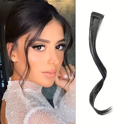 Kép valamiből Melírozott, csattal rögzíthető hajtincs - fekete