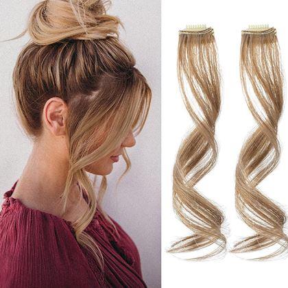 Kép valamiből Melírozott, csattal rögzíthető hajtincs - sötét szőke