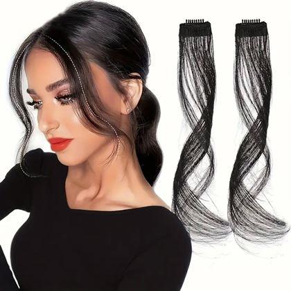 Kép valamiből Melírozott, csattal rögzíthető hajtincs - fekete