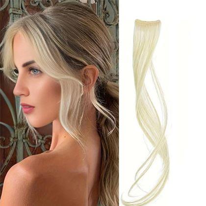 Kép valamiből Melírozott, csattal rögzíthető hajtincs - szőke