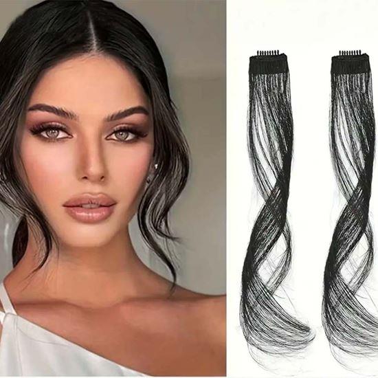 Kép valamiből Melírozott, csattal rögzíthető hajtincs - fekete