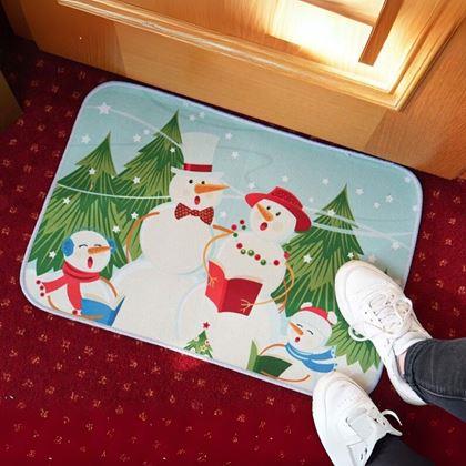 Kép valamiből Karácsonyi lábtörlő  -  hóemberek