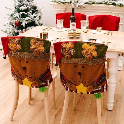 Kép valamiből Karácsonyi székárpit  -  mackó rénszarvas kalapban