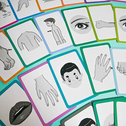 Kép valamiből 36 darabos angol nyelvű oktatókártya készlet -  a test részei