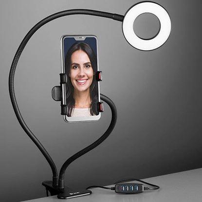 Kép Selfie telefontartó LED megvilágítással