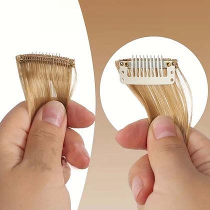 Kép valamiből Melírozott, csattal rögzíthető hajtincs - szőke