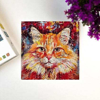 Kép valamiből Fa Macskás Puzzle  - vörös macska