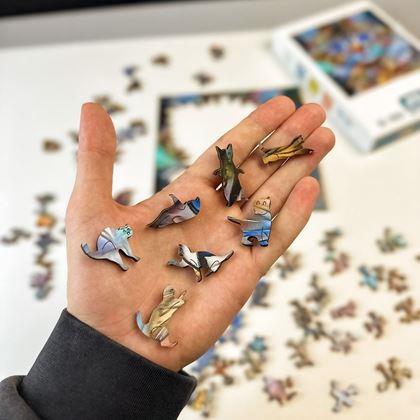Kép valamiből Fa Macskás Puzzle  - cirmos macska