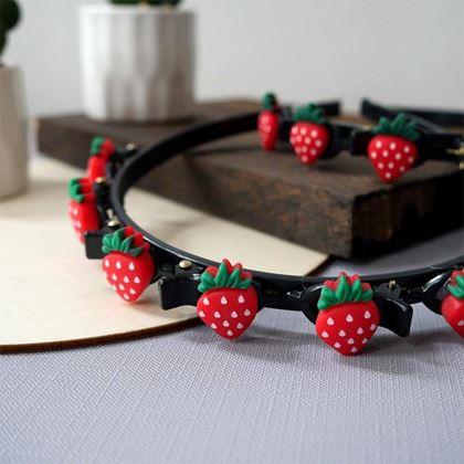 Kép valamiből Gyermek fejpánt klipekkel  - eperkék