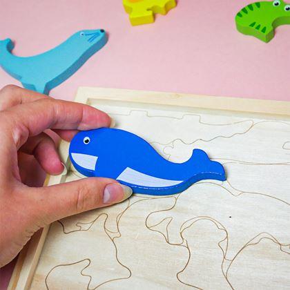 Kép valamiből Fa puzzle – állatfigurák
