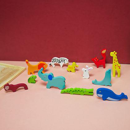 Kép valamiből Fa puzzle – állatfigurák