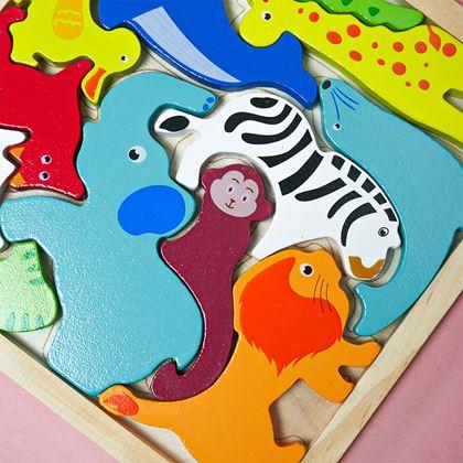 Kép valamiből Fa puzzle – állatfigurák