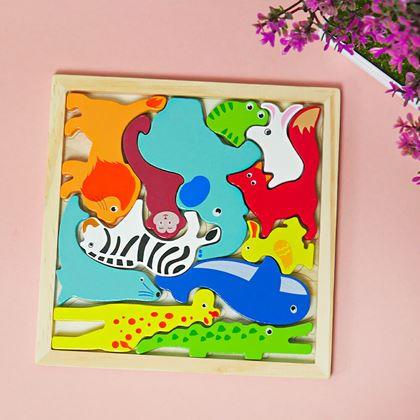 Kép valamiből Fa puzzle – állatfigurák