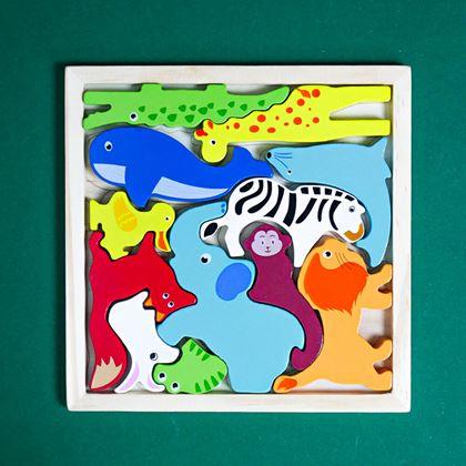 Kép valamiből Fa puzzle – állatfigurák