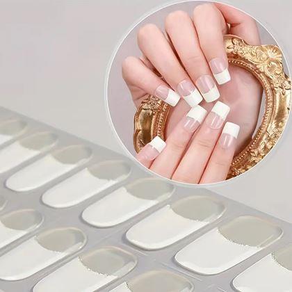 Kép valamiből Elegáns körömmatricák - francia manikűr - fehér