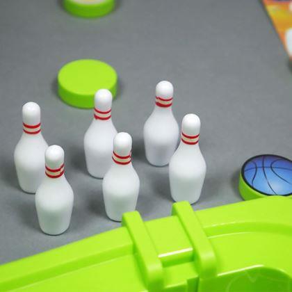 Kép valamiből 6 az 1-ben sport asztali játék készlet – foci, kosárlabda, curling, versenyek, teke, bowling