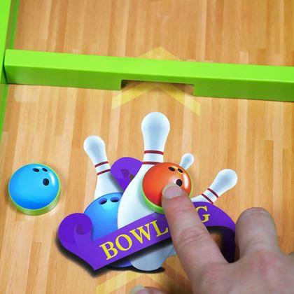 Kép valamiből 6 az 1-ben sport asztali játék készlet – foci, kosárlabda, curling, versenyek, teke, bowling