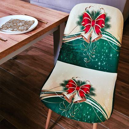 Kép valamiből Karácsonyi motívumú székborítás  - zöld-arany karácsonyi elegancia