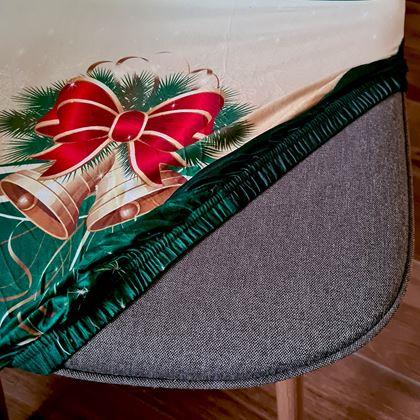 Kép valamiből Karácsonyi motívumú székborítás  - zöld-arany karácsonyi elegancia