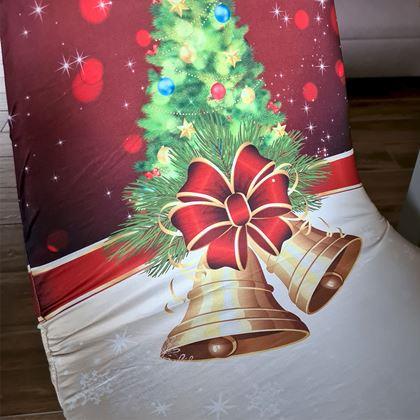 Kép valamiből Karácsonyi motívumú székborítás  - karácsonyfa harangokkal