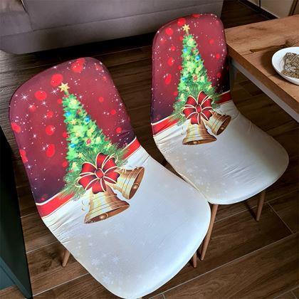 Kép valamiből Karácsonyi motívumú székborítás  - karácsonyfa harangokkal