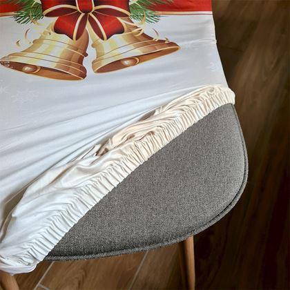 Kép valamiből Karácsonyi motívumú székborítás  - karácsonyfa harangokkal