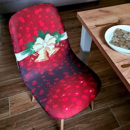 Kép valamiből Karácsonyi motívumú székborítás  - piros karácsonyi elegancia