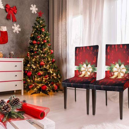 Kép valamiből Karácsonyi motívumú székborítás  - piros karácsonyi elegancia