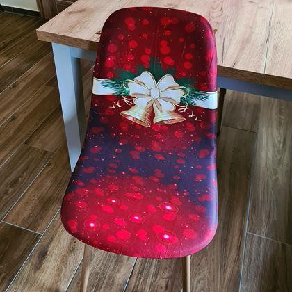 Kép valamiből Karácsonyi motívumú székborítás  - piros karácsonyi elegancia