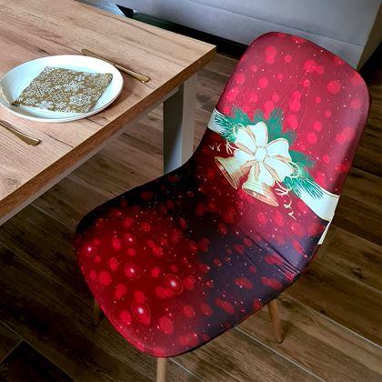 Kép valamiből Karácsonyi motívumú székborítás  - piros karácsonyi elegancia