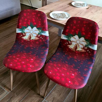 Kép valamiből Karácsonyi motívumú székborítás  - piros karácsonyi elegancia