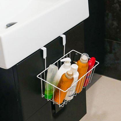 Kép valamiből Ajtóra akasztható fém kosár  -  fehér