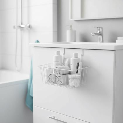 Kép valamiből Ajtóra akasztható fém kosár  -  fehér