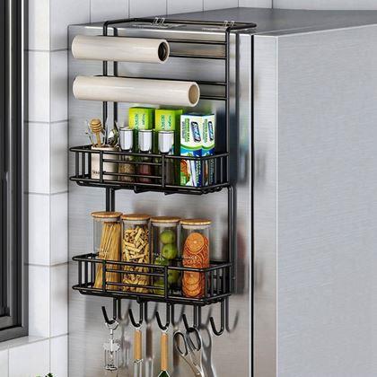 Kép valamiből Fekete hűtőszekrény fém szervező