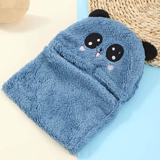 Kép valamiből Sapka és nyakmelegítő macifülekkel - kék