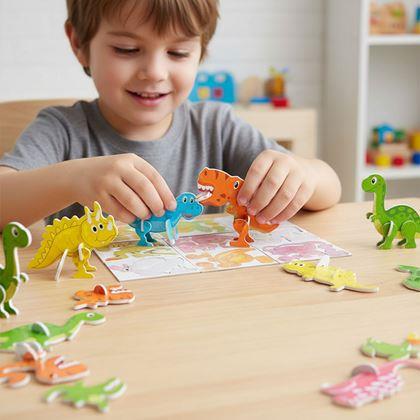 Kép valamiből 3D dinoszaurusz puzzle, 25 db