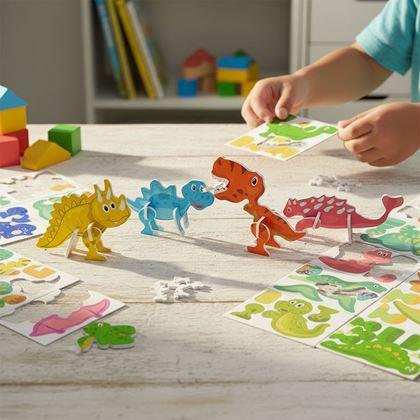 Kép valamiből 3D dinoszaurusz puzzle, 25 db