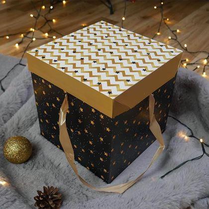 Kép valamiből Ajándékdoboz 22 cm  -  csillagok